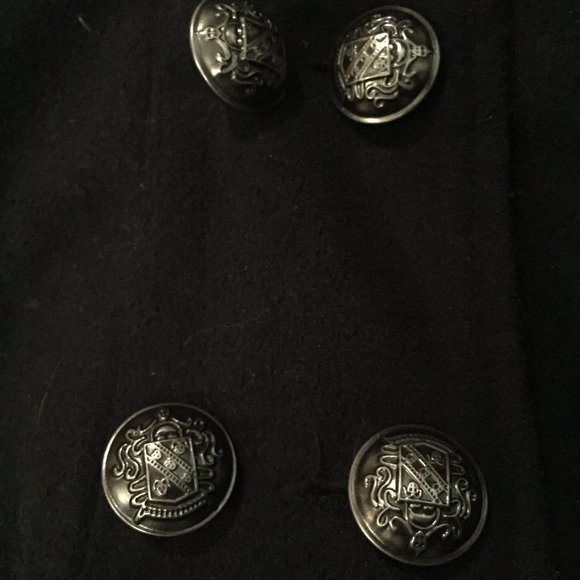 Seductions // Double-Breasted Military Style Wool Blend Coat - Picture 2 of 6